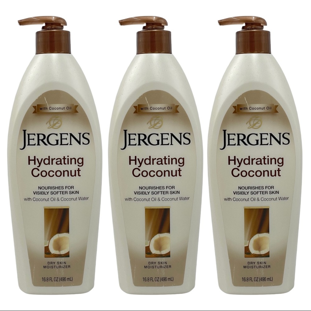3 Pack Jergens Hydrating Coconut Dry Skin Moisturizer Lotion 16.8 oz Moisturize